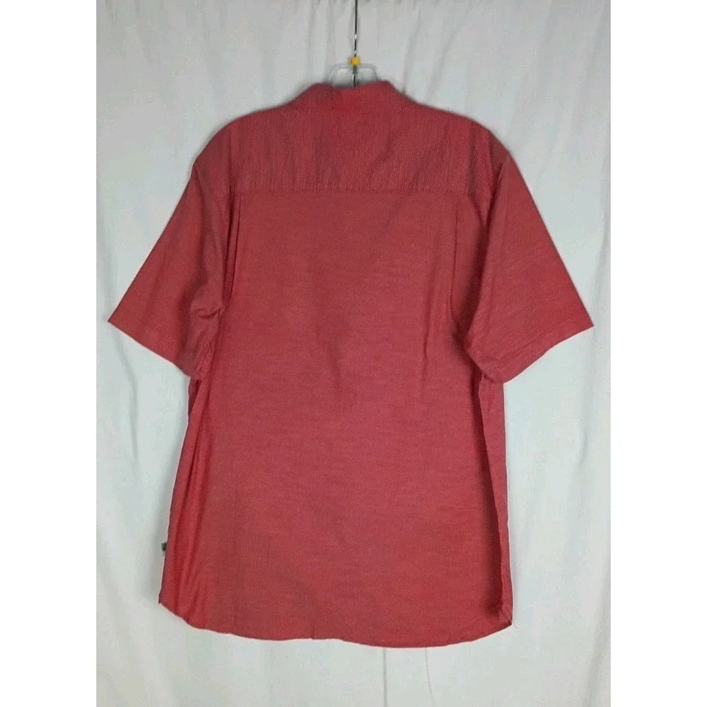 THE NORTH FACE Mens REGULAR‎ FIT Short Sleeve SHIRT RED Sz L Button Up
